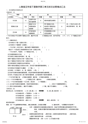 2022年人教版五年级下册数学第三单元知识点易错点汇总 3.pdf