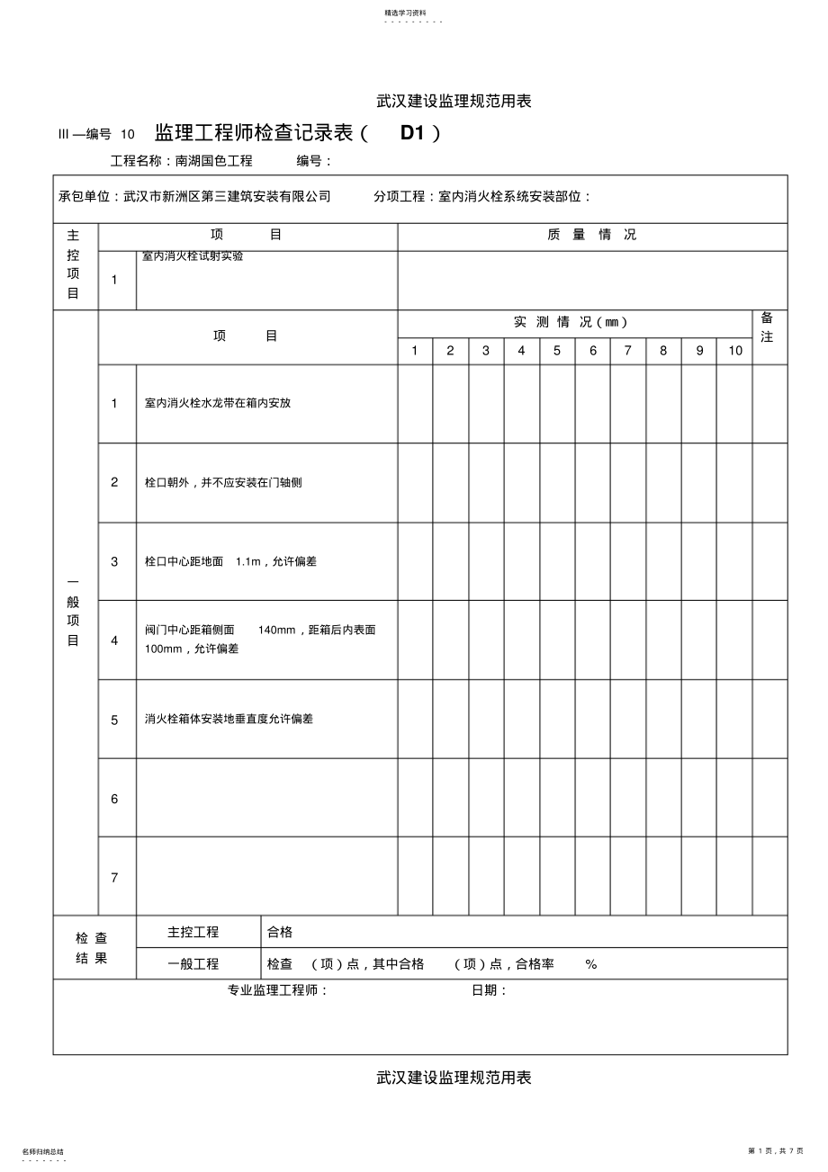 2022年监理工程师检查记录表 2.pdf_第1页