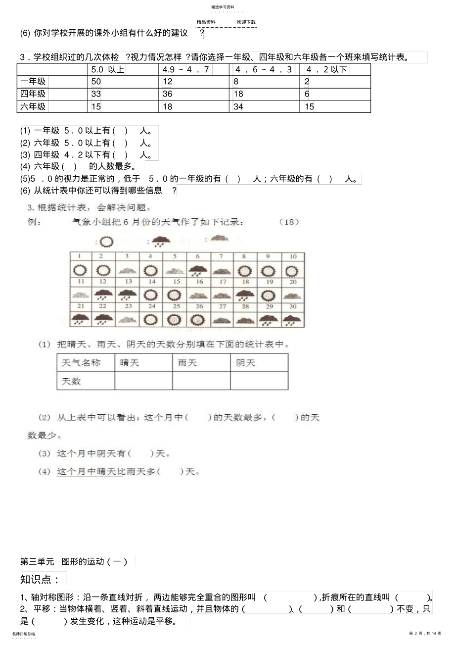 2022年人教版二年级下册数学总复习资料 .pdf_第2页