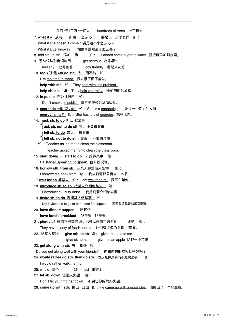 2022年人教版九年级英语知识点汇总unit4-unit6 .pdf_第2页