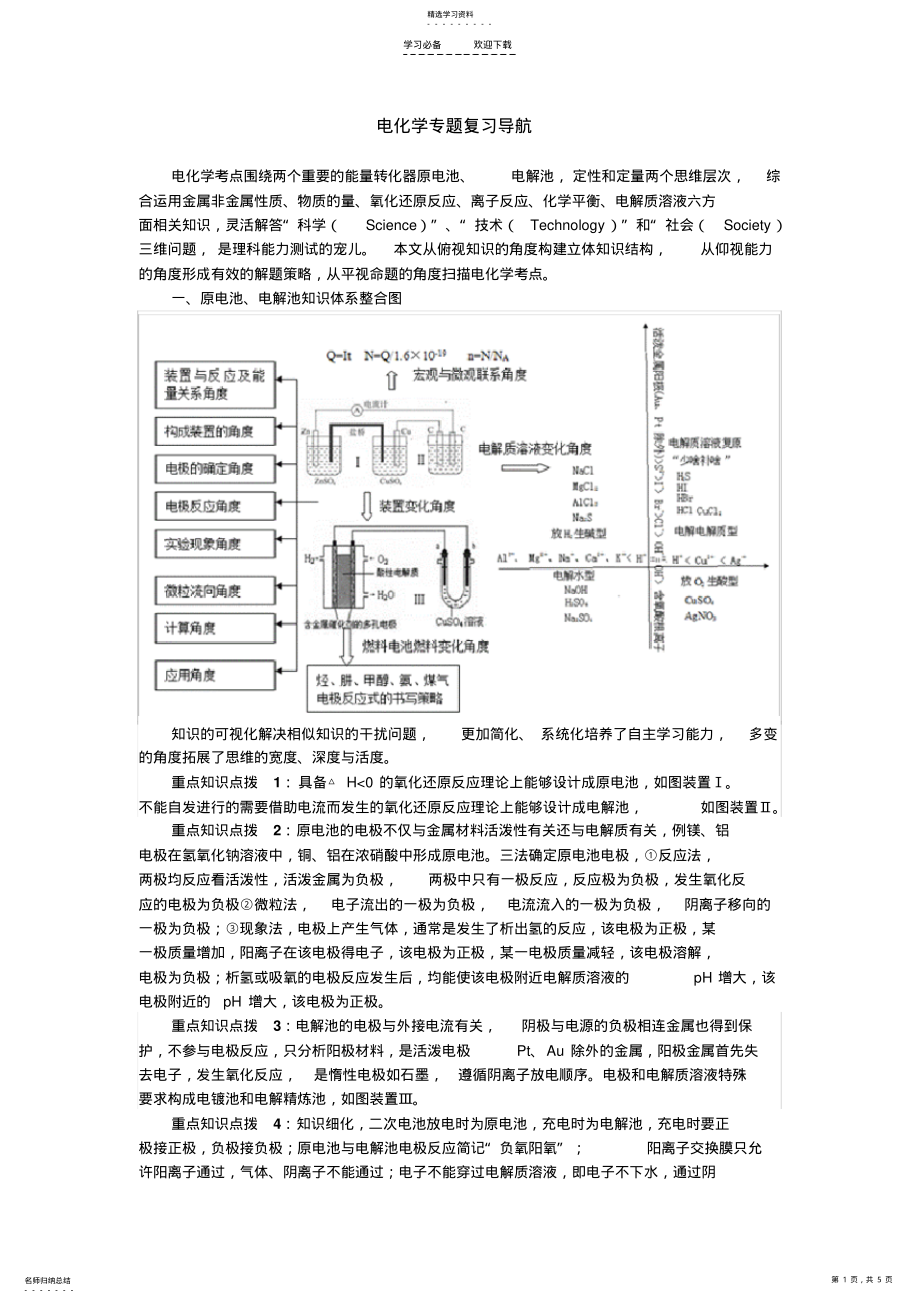 2022年电化学专题复习导航 .pdf_第1页