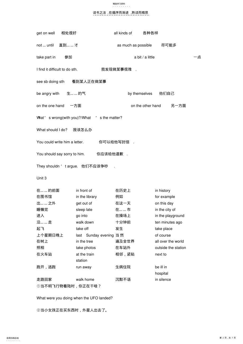 2022年人教版八年级下英语重点短语及句子总汇 .pdf_第2页