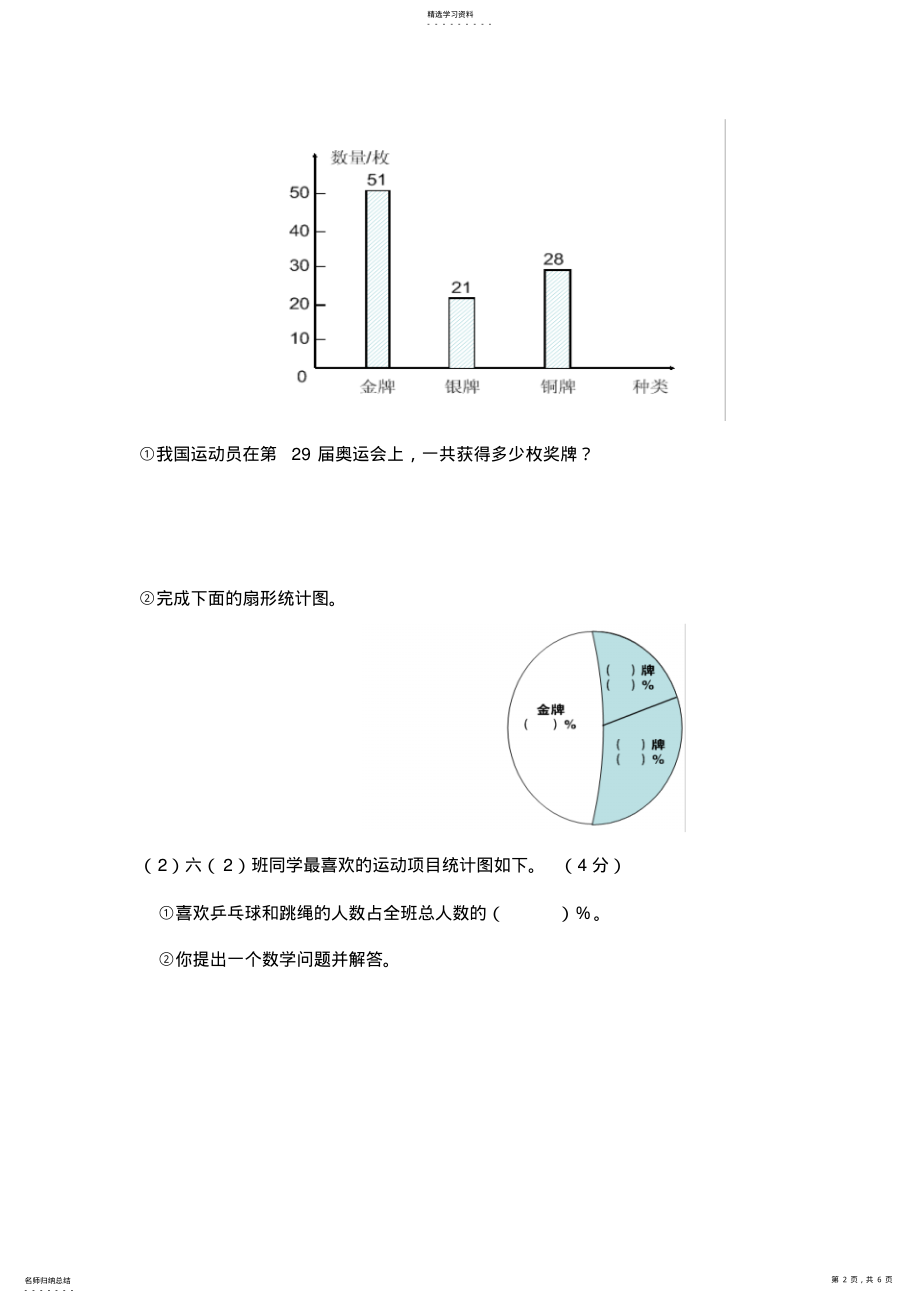 2022年人教版六年级数学上册第六七单元测试题及答案 .pdf_第2页