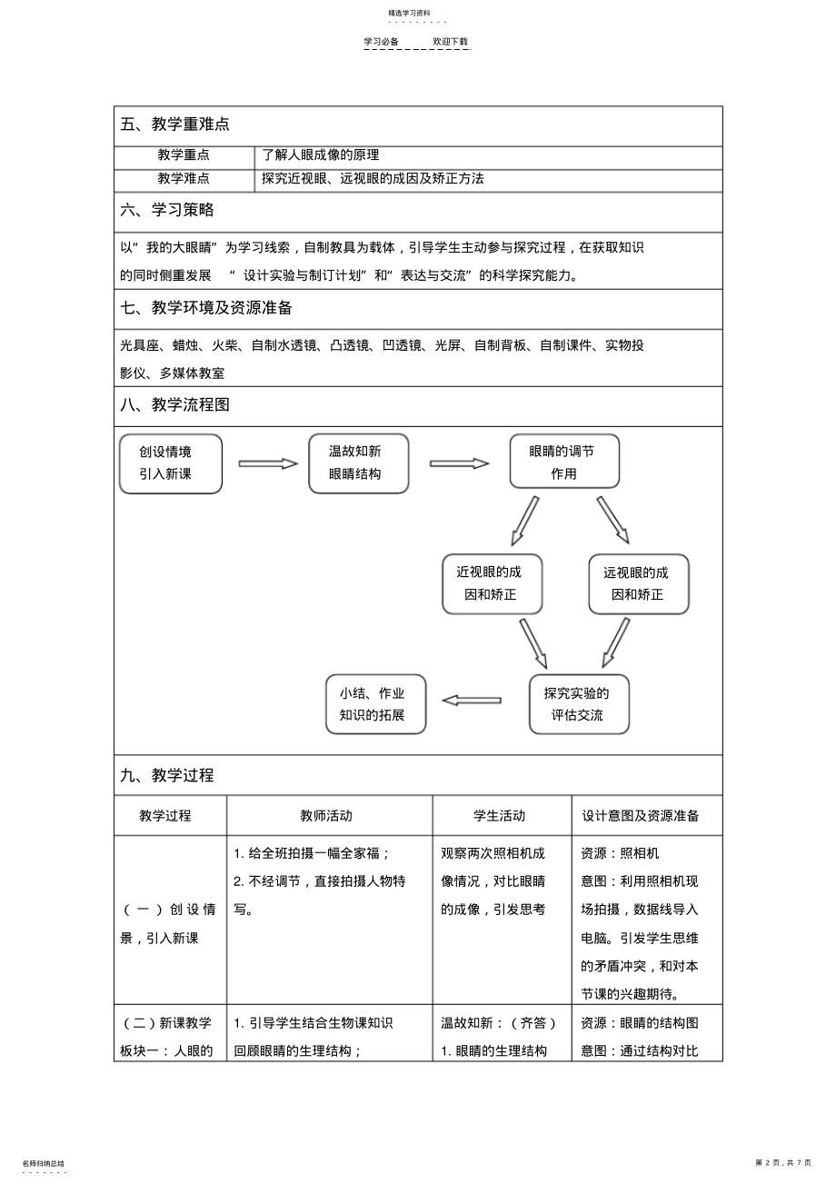 2022年眼睛和眼镜教学设计方案 .pdf_第2页