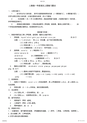 2022年人教版一年级语文上册复习要点 .pdf