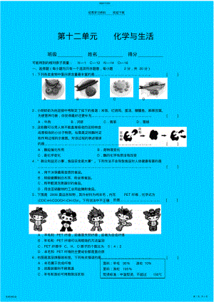 2022年人教版九年级化学第十二单元《化学与生活》单元测试 .pdf