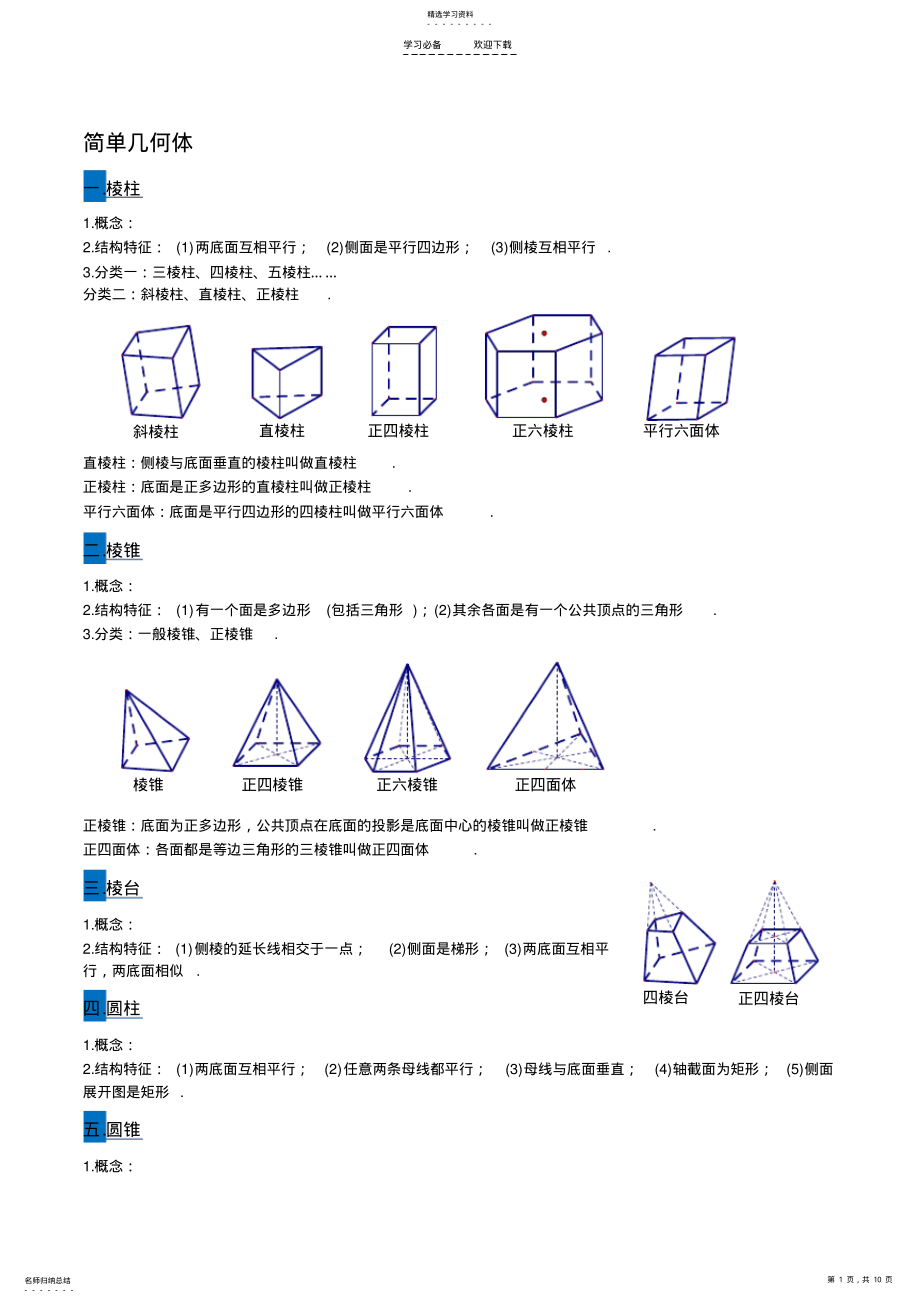 2022年知识点梳理-简单几何体 .pdf_第1页