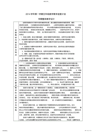 2022年人教版五年级上册数学教学进度计划 .pdf