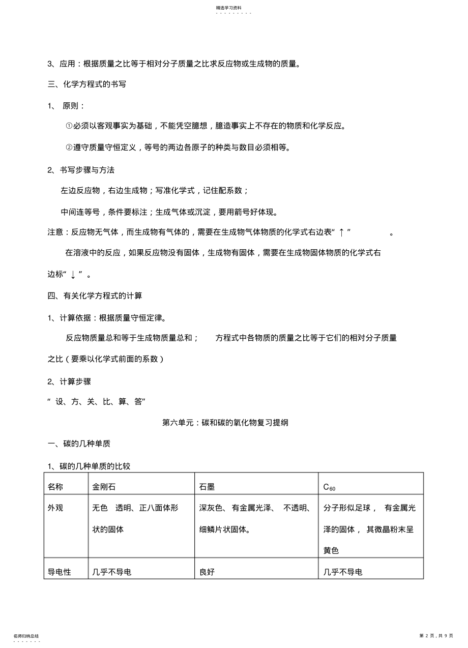 2022年人教版九年级化学上册第五~第七单元复习提纲 .pdf_第2页