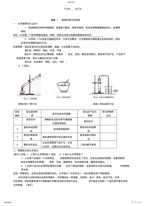 2022年人教版_九年级化学第一单元__知识点讲解_例题 .pdf