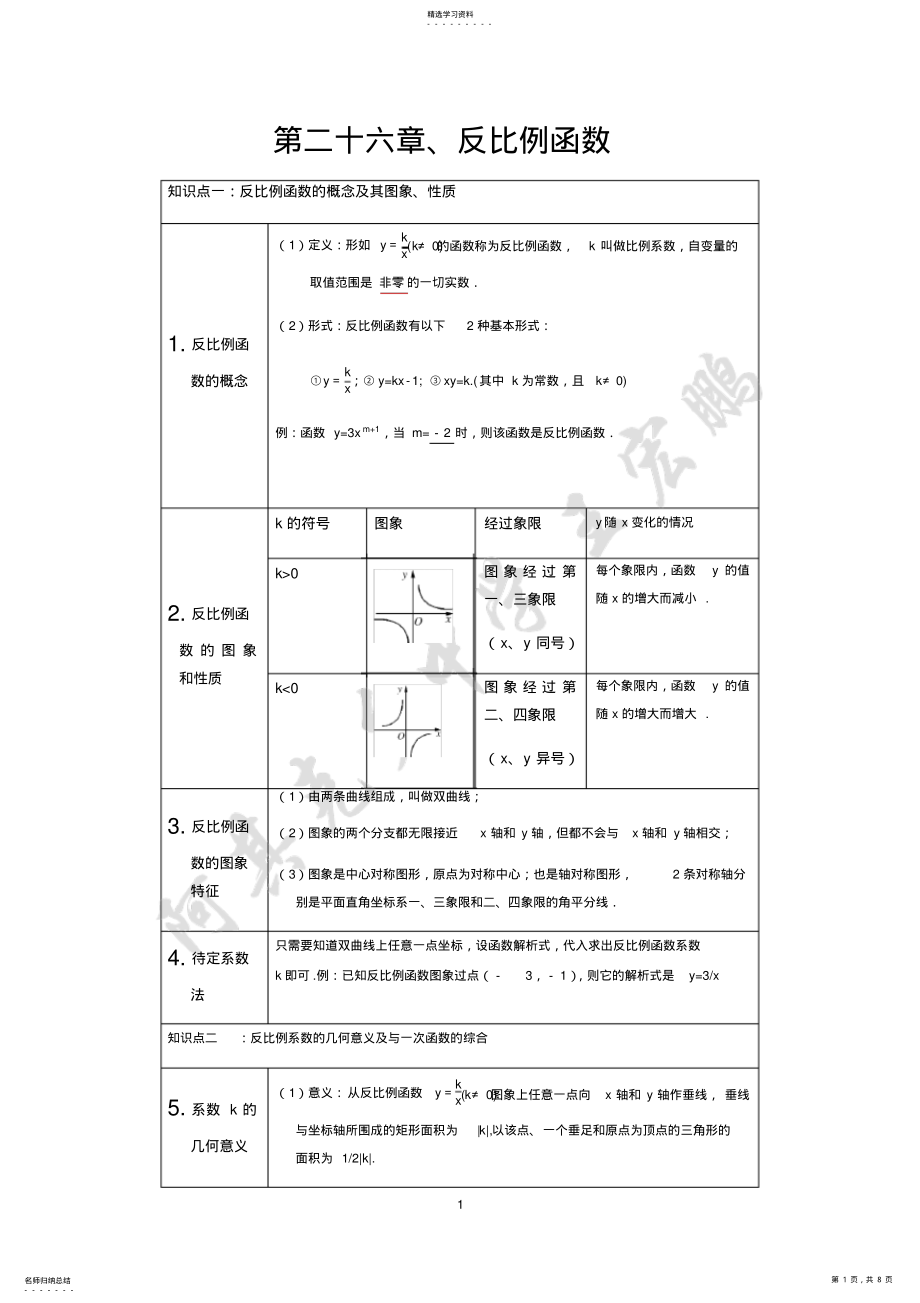 2022年人教版数学九年级下册知识点总结 .pdf_第1页