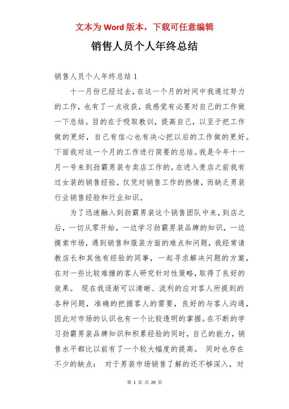 销售人员个人年终总结.docx_第1页