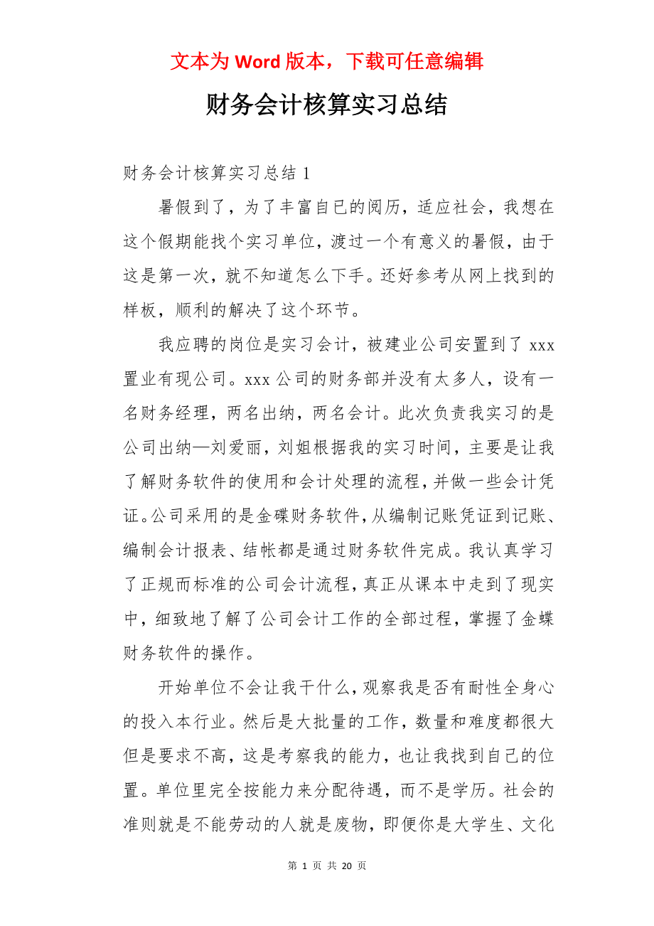 财务会计核算实习总结.docx_第1页