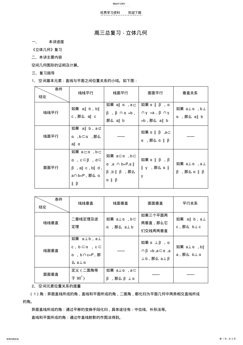 2022年立体几何高三总复习学案 .pdf_第1页