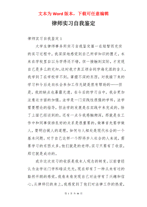 律师实习自我鉴定.docx