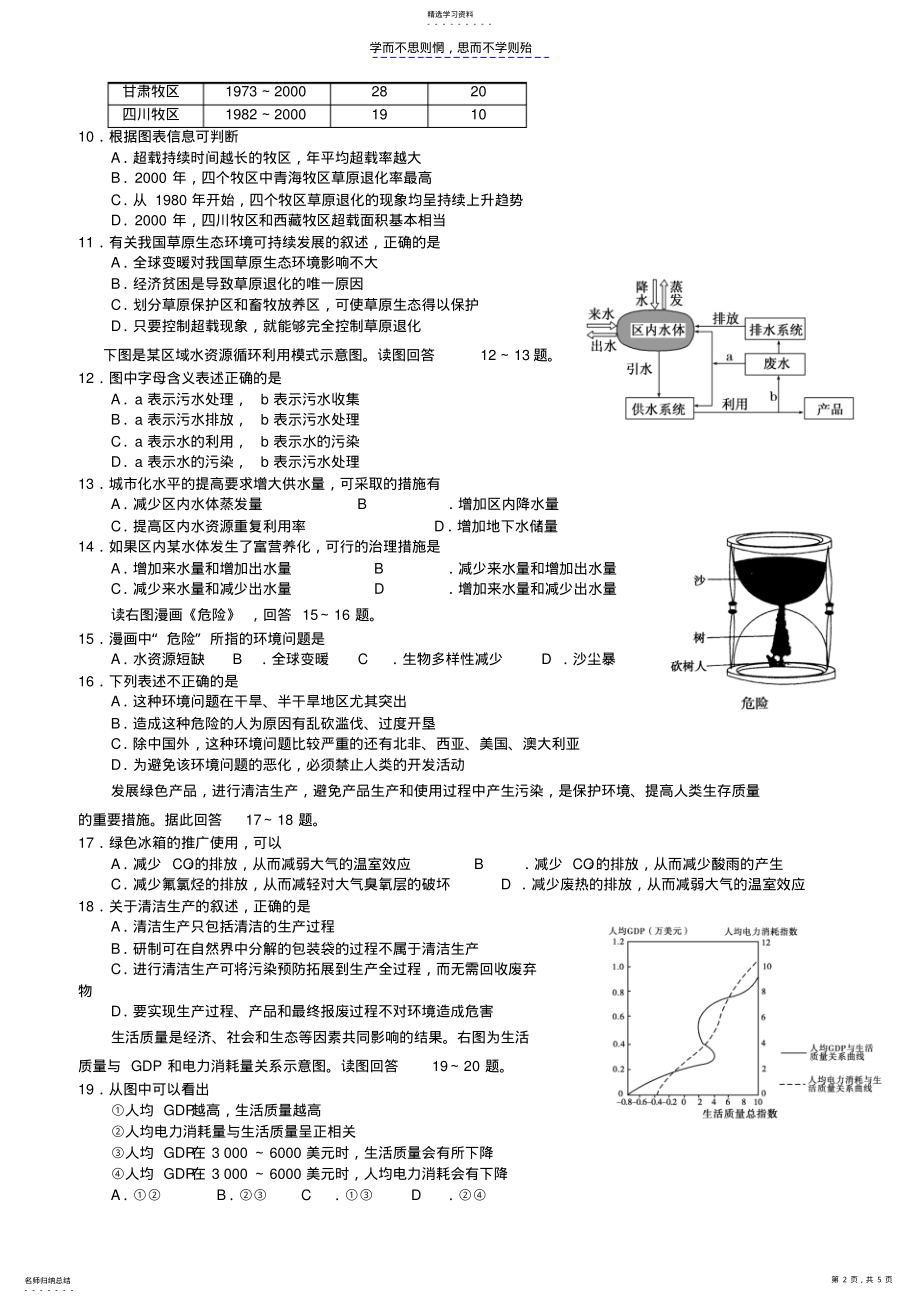 2022年人教版高中地理必修二第六章《人类与环境的协调发展》 .pdf_第2页