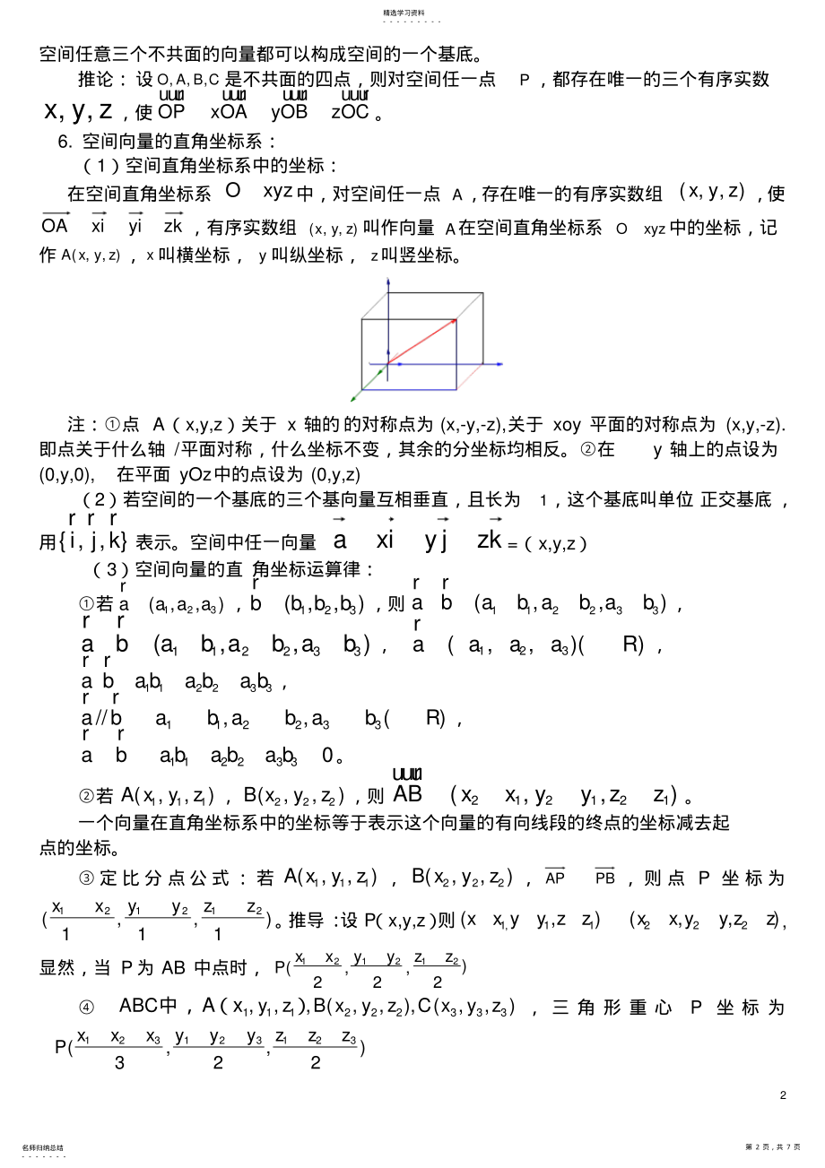 2022年空间向量与立体几何知识点归纳总结2 .pdf_第2页