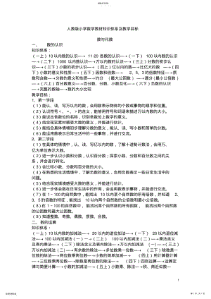 2022年人教版小学数学教材知识体系及教学目标《数与代数》 .pdf