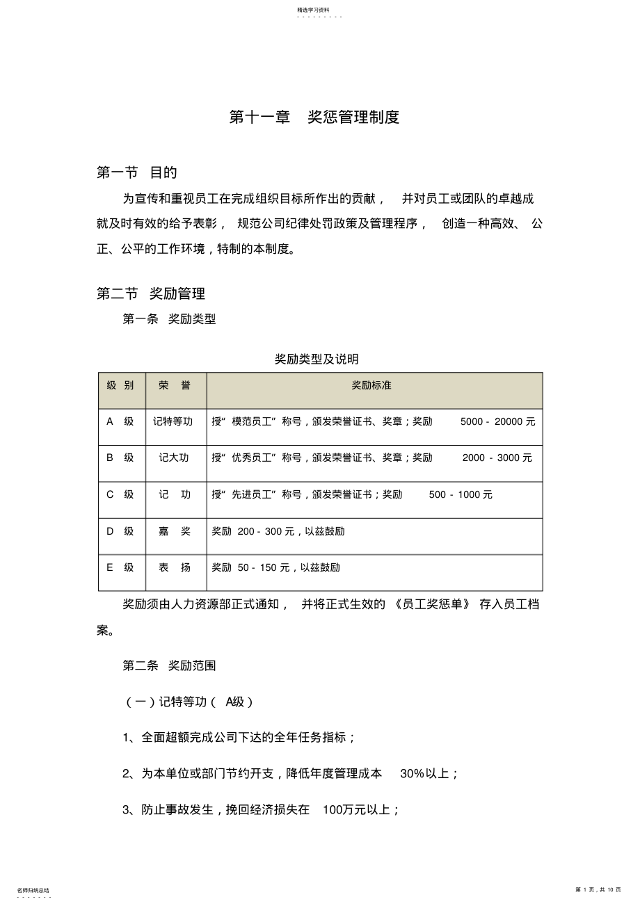 2022年第十一章奖惩管理制度 .pdf_第1页