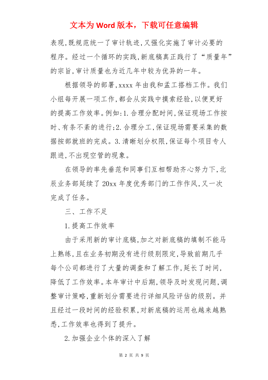 审计助理年终总结、审计助理工作总结.docx_第2页