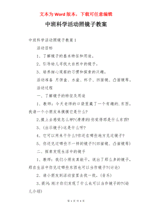 中班科学活动照镜子教案.docx