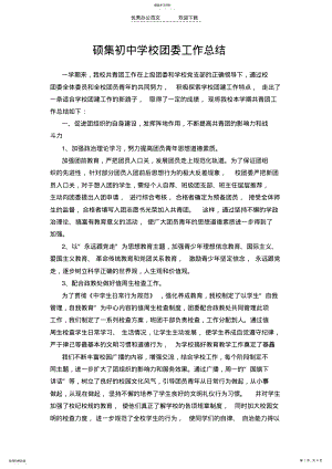 2022年硕集初中学校团委工作总结 .pdf