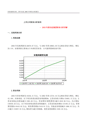 经典财务分析案例表格分析 2003年长虹财务分析.doc