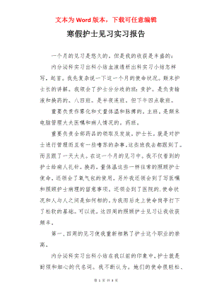 寒假护士见习实习报告.docx