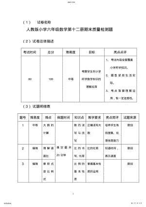 2022年六年级十二册期末数学试卷 .pdf