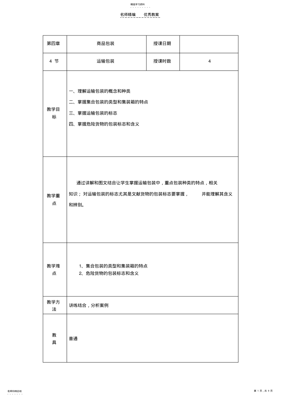 2022年第四章商品包装教案 .pdf_第1页