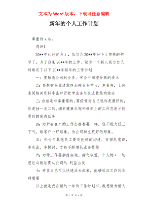 新年的个人工作计划.docx