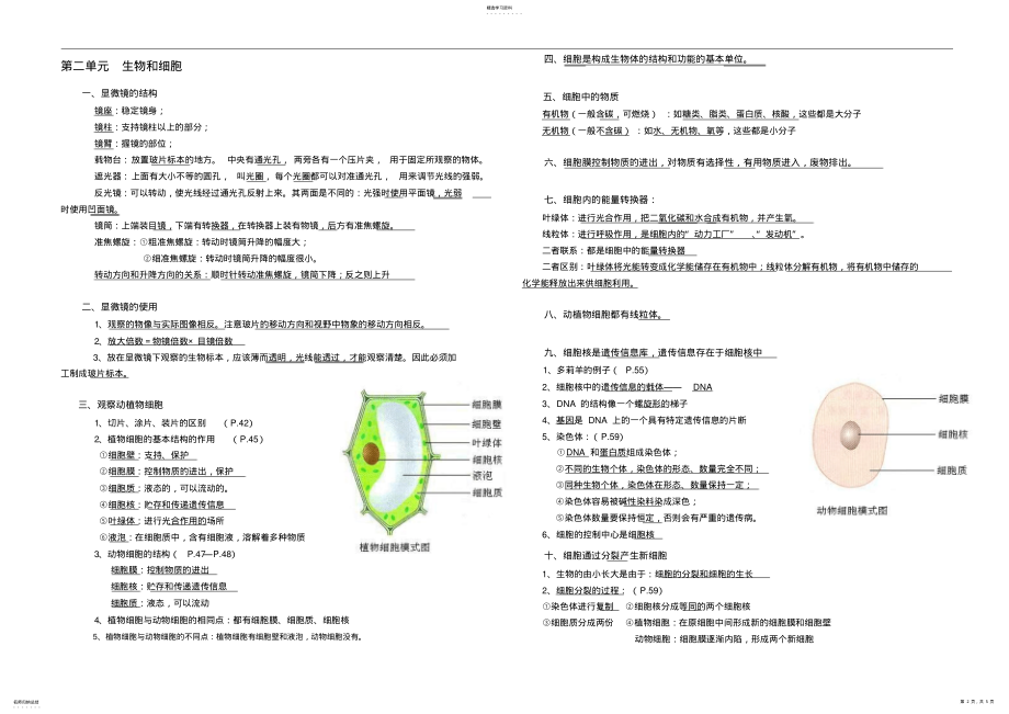 2022年人教版生物七年级上册复习资料 2.pdf_第2页