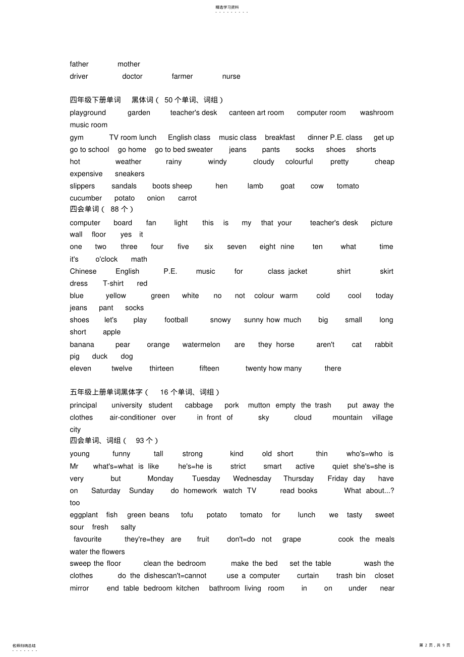 2022年人教版小学六年级英语总复习资料 .pdf_第2页