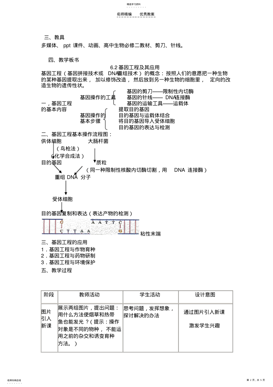 2022年第六章从杂交育种到基因工程教案 .pdf_第2页