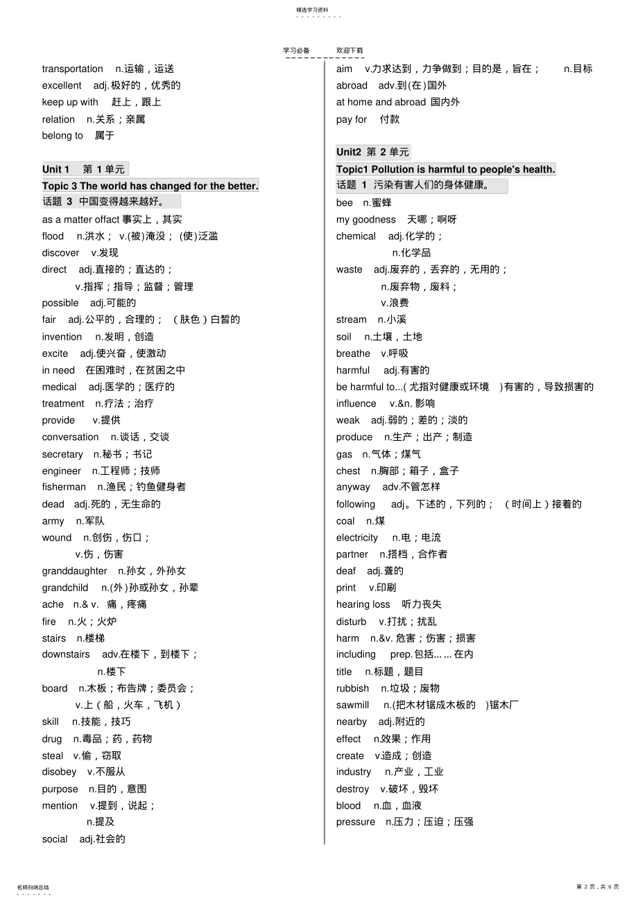 2022年仁爱英语九年级上册单词表 .pdf_第2页