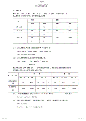 2022年人称代词物主代词和第三人称单数的讲解以及练习 .pdf