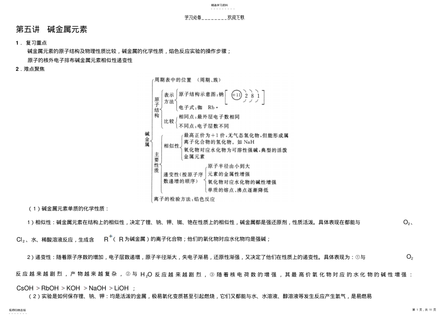 2022年碱金属元素知识点整理 .pdf_第1页