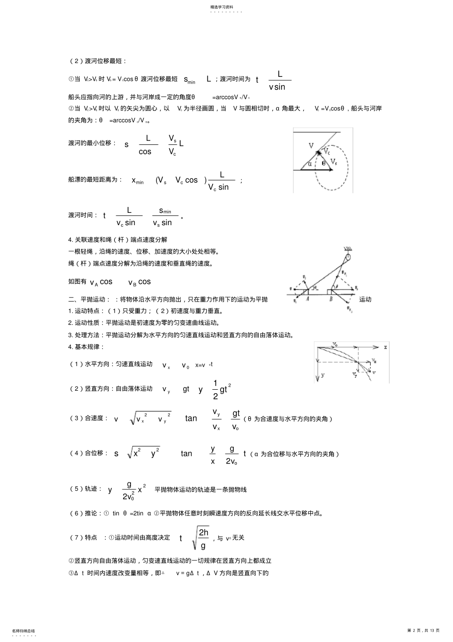 2022年人教版高一物理必修二知识点全套 2.pdf_第2页