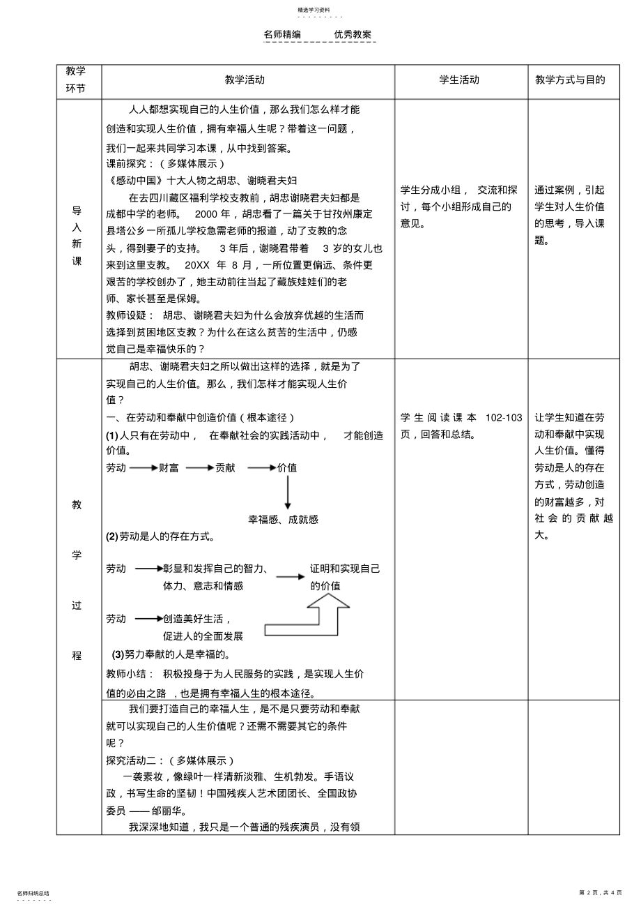 2022年价值的创造与实现教学设计李小超 .pdf_第2页