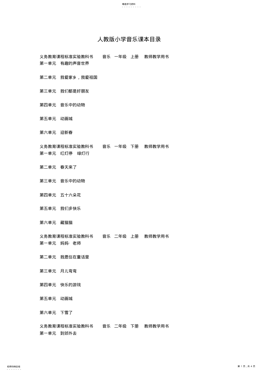 2022年人教版小学音乐课本目录 .pdf_第1页