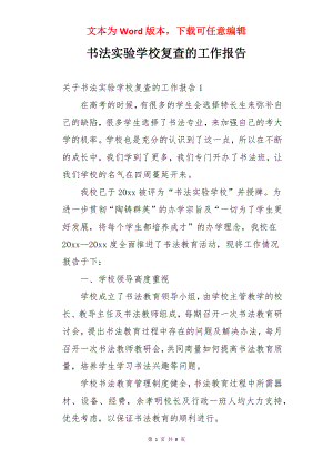 书法实验学校复查的工作报告.docx