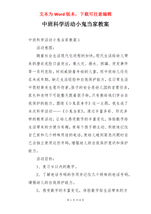 中班科学活动小鬼当家教案.docx