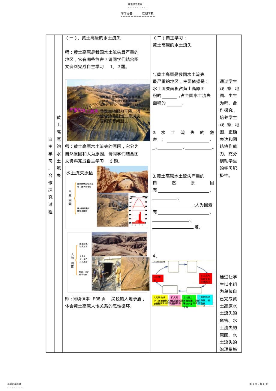 2022年八下第六章第三节黄土高原导学案 .pdf_第2页