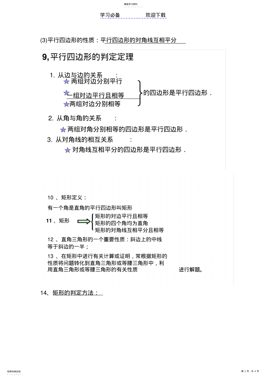 2022年第十八章平行四边形的知识点归纳 .pdf_第2页