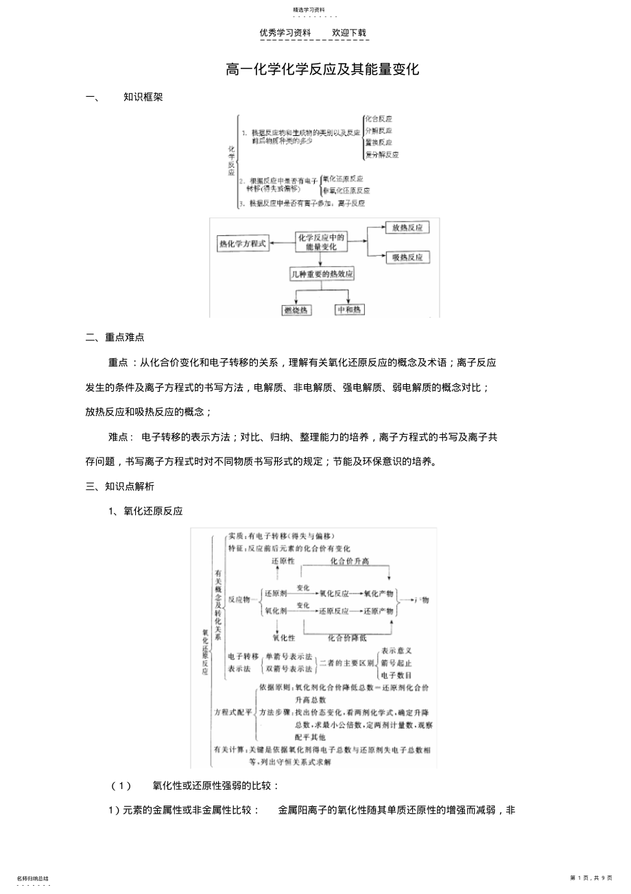 2022年人教版高一化学化学反应及其能量变化 .pdf_第1页