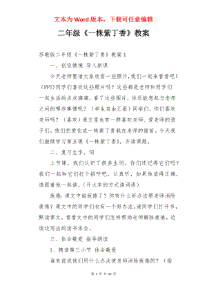 二年级《一株紫丁香》教案.docx