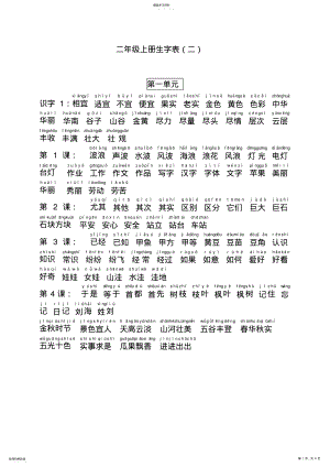 2022年人教版小学二年级上册生字词语表带拼音 .pdf