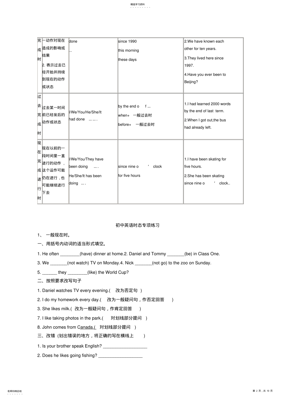 2022年八年级下册英语期末复习时态练习 .pdf_第2页