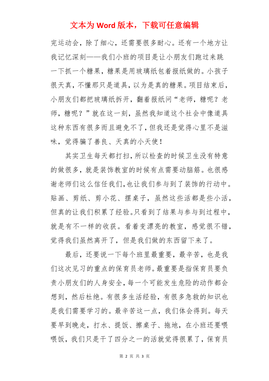 幼儿园小班见习报告.docx_第2页