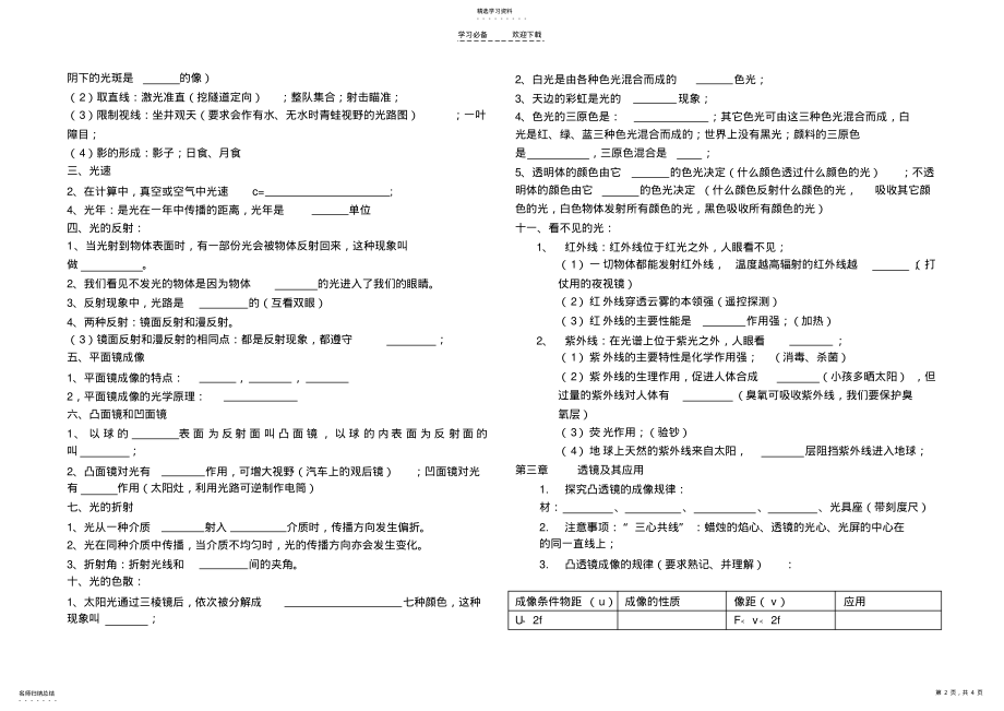 2022年八年级物理上册知识点汇编填空 .pdf_第2页